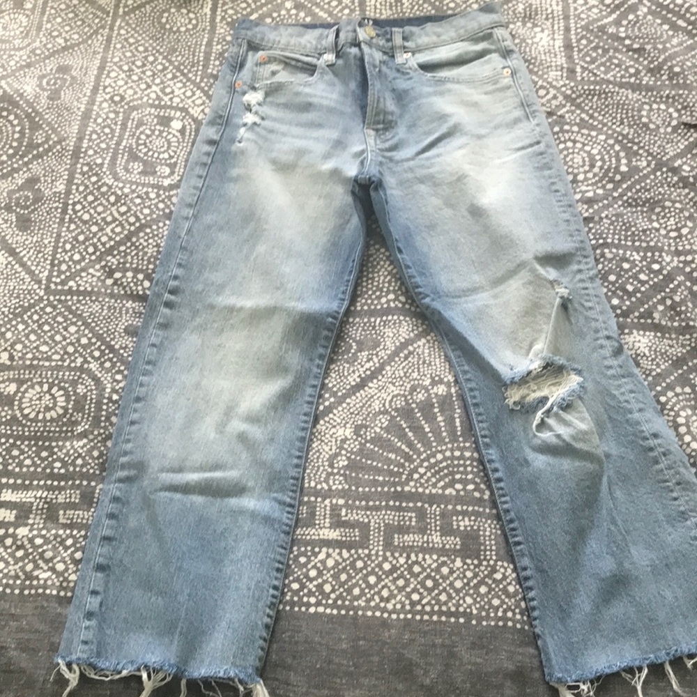 GAP ankle flare raw hem jeans